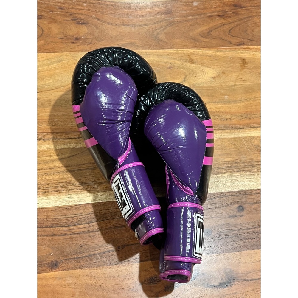 Title Aerovent Boxing Gloves Purple Pink Black Training Sparring Size Medium - Picture 10 of 11